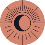 Alt="Croissant de lune entouré des rayons pour pictogramme de navigation"