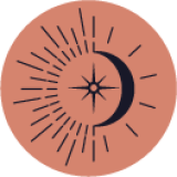 Alt="demi soleil et demi lune avec une étoile au centre pour pictogramme de navigation"