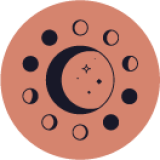 Alt="Croissant de lune entouré des phases lunaires pour pictogramme de navigation"